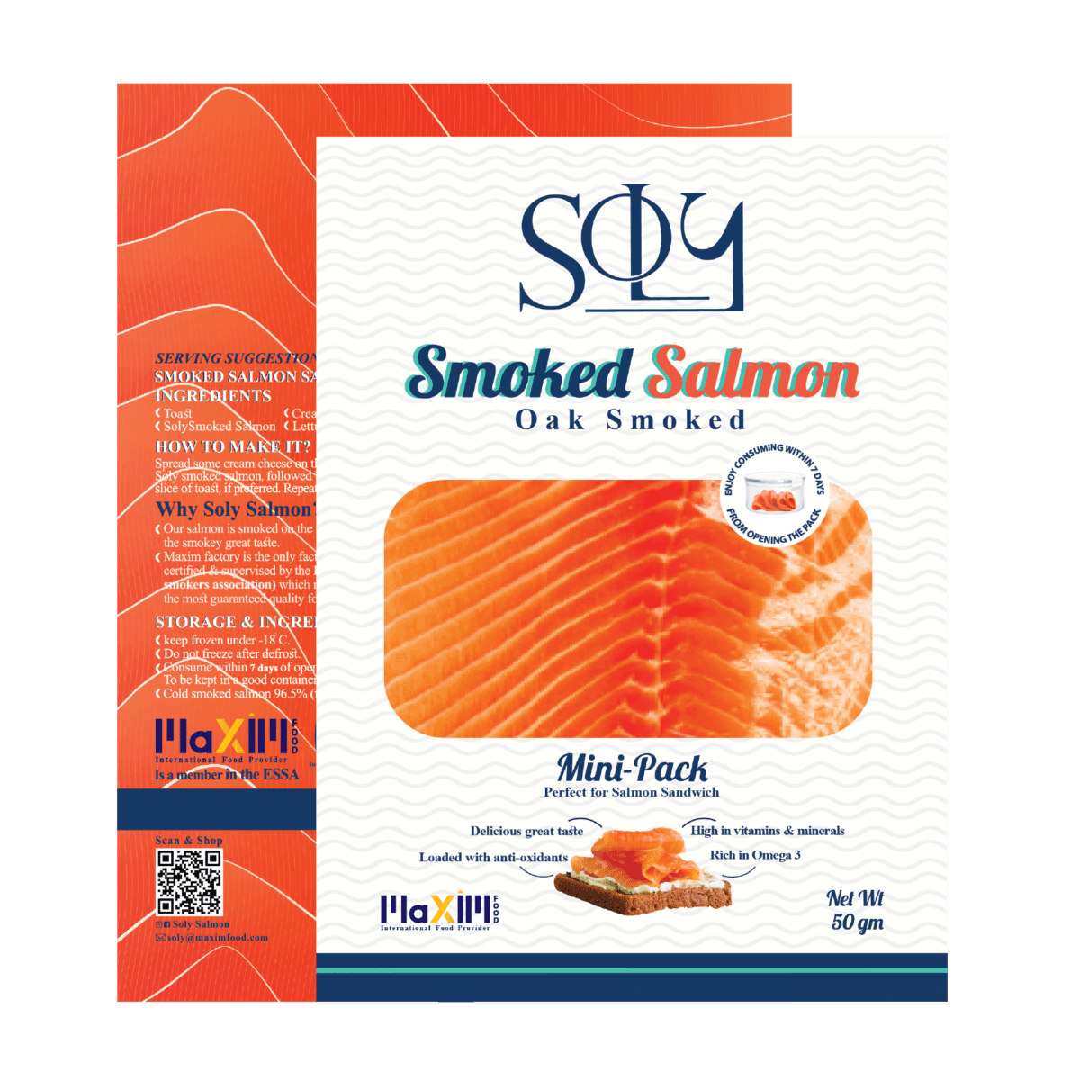 Soly Salmon Fillet Skin on 1KG Maxim Food