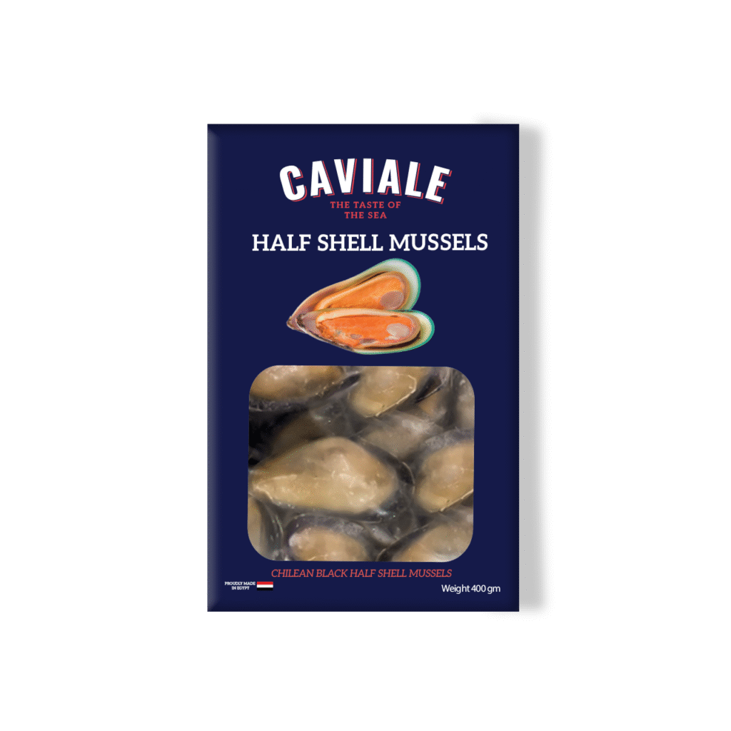 half shell mussels