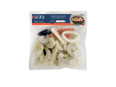 Mix seafood: Shrimps, Mussels, Calamari, fish fillet and Surimi crab legs fusion