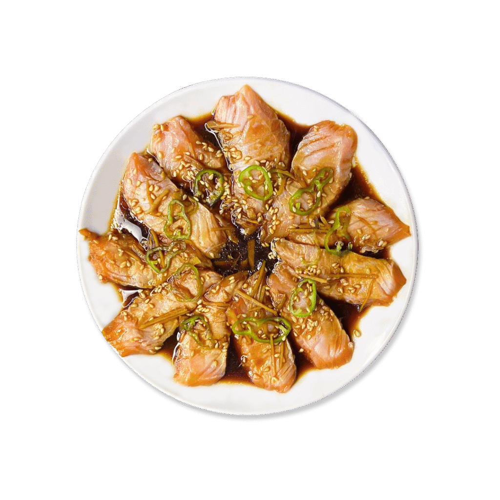 طبق سلمون شرائح